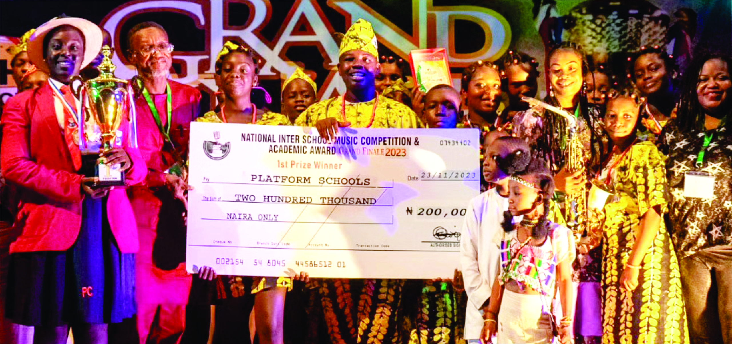 1ST PRIZE WINNER NATIONAL INTERSCHOOL MUSIC & ACADEMICS AWARD